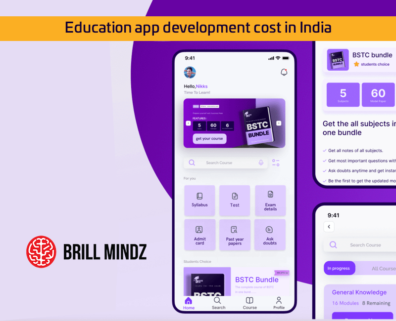 Education app development cost in India
